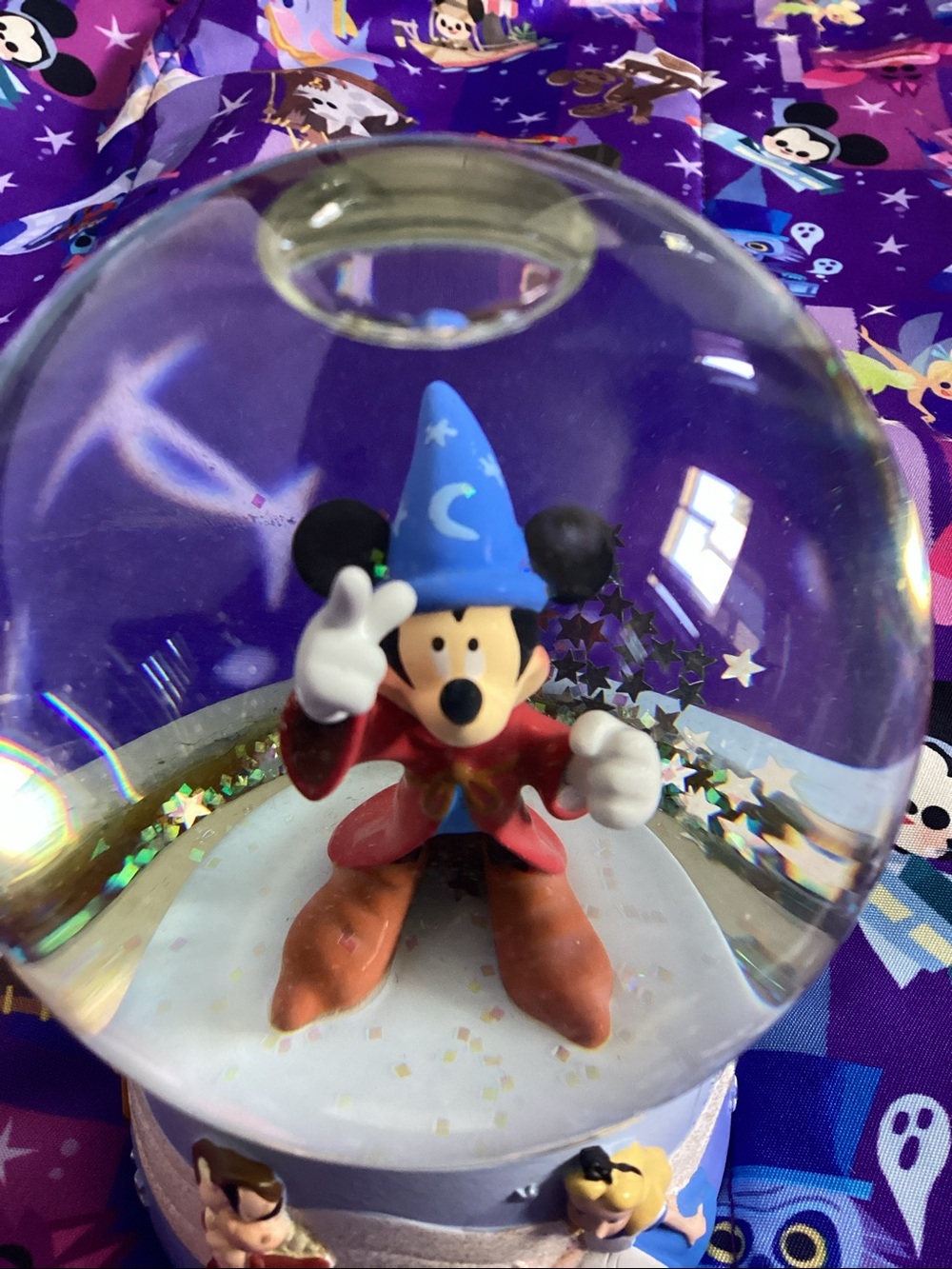 Disney Sorcerer Mickey Snow Globe with Blue and Purple Accents - Picture 3 of 7